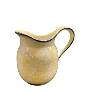 Vintage Stangl Town and Country Yellow Spongeware Pitcher